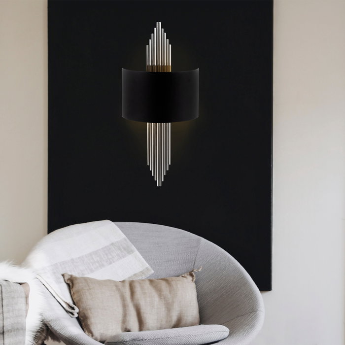 Opviq Lámpara de pared 618 - A Negro y Plata Opviq Lámpara de pared 618 - A Negro y Plata